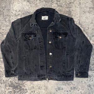 Oversized Black Denim Jacket